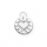 Anh&auml;nger aus Stainless Steel - Rostfreiem Stahl Round with Heart Silver