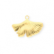 Anh&auml;nger aus Stainless Steel - Rostfreiem Stahl Ginkgo Leaf Gold