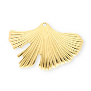 Anh&auml;nger aus Stainless Steel - Rostfreiem Stahl Ginkgo Leaf Gold