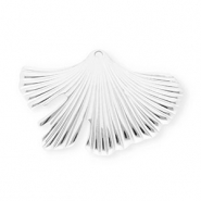 Anh&auml;nger aus Stainless Steel - Rostfreiem Stahl Ginkgo Leaf Silver