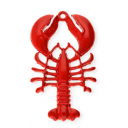 Anh&auml;nger Metall Lobster Gold-dark red