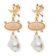 Musthave Ohrringe&nbsp;/&nbsp;Ohrstecker mit Rostfrei Stahl-Stecker Gold-beige-white