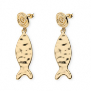 Musthave Ohrringe&nbsp;/&nbsp;Ohrstecker Spiral & Fish mit Rostfrei Stahl-Stecker Gold