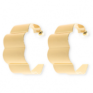 Statement-Ohrringe / Ohrstecker mit Rostfrei Stahl-Stecker Gold