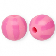12 mm Perlen aus Acryl mit Streifen Light pink-pink