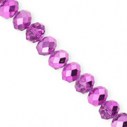 Facetten Top Glas Perlen 12x9 mm Rondellen Orchid purple-pearl shine coating