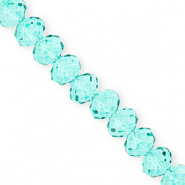 Facetten Top Glas Perlen 12x9 mm Rondellen Turquoise green