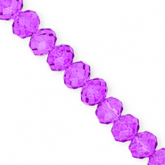 Facetten Top Glas Perlen 12x9 mm Rondellen Grape purple