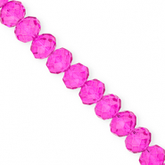 Facetten Top Glas Perlen 12x9 mm Rondellen Fuchsia pink
