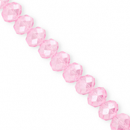 Facetten Top Glas Perlen 12x9 mm Rondellen Light pink