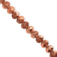 Facetten Top Glas Perlen 8x6 mm Rondellen Rose gold-pearl shine coating