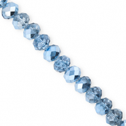 Facetten Top Glas Perlen 8x6&nbsp;mm Rondellen Blue-pearl shine coating