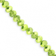Facetten Top Glas Perlen 8x6&nbsp;mm Rondellen Green-pearl shine coating