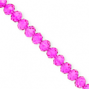 Facetten Top Glas Perlen 8x6&nbsp;mm Rondellen Fuchsia pink