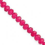 Facetten Top Glas Perlen 8x6&nbsp;mm Rondellen Cherry pink
