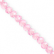 Facetten Top Glas Perlen 8x6&nbsp;mm Rondellen Light pink