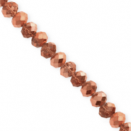 Facetten Top Glas Perlen 6x5&nbsp;mm Rondellen Rose gold-pearl shine coating