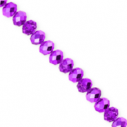 Facetten Top Glas Perlen 6x5&nbsp;mm Rondellen Dark purple-pearl shine coating