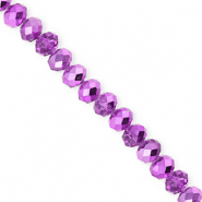 Facetten Top Glas Perlen 6x5&nbsp;mm Rondellen Purple-pearl shine coating