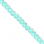 Facetten Top Glas Perlen 6x5&nbsp;mm Rondellen Turquoise green