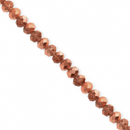 Facetten Top Glas Perlen 4x3&nbsp;mm Rondellen Rose gold-pearl shine coating