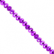 Facetten Top Glas Perlen 4x3&nbsp;mm Rondellen Dark purple-pearl shine coating