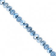 Facetten Top Glas Perlen 4x3&nbsp;mm Rondellen Blue-pearl shine coating