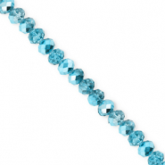 Facetten Top Glas Perlen 4x3&nbsp;mm Rondellen Teal blue-pearl shine coating