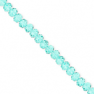 Facetten Top Glas Perlen 4x3&nbsp;mm Rondellen Turquoise green