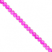 Facetten Top Glas Perlen 4x3&nbsp;mm Rondellen Fuchsia pink