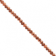 Facetten Top Glas Perlen 3x2&nbsp;mm Rondellen Rose gold-pearl shine coating