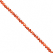 Facetten Top Glas Perlen 3x2&nbsp;mm Rondellen Coral orange-pearl shine coating