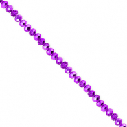 Facetten Top Glas Perlen 3x2&nbsp;mm Rondellen Dark purple-pearl shine coating