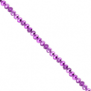 Facetten Top Glas Perlen 3x2&nbsp;mm Rondellen Purple-pearl shine coating