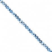 Facetten Top Glas Perlen 3x2&nbsp;mm Rondellen Blue-pearl shine coating