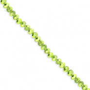Facetten Top Glas Perlen 3x2&nbsp;mm Rondellen Green-pearl shine coating