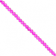Facetten Top Glas Perlen 3x2&nbsp;mm Rondellen Fuchsia pink