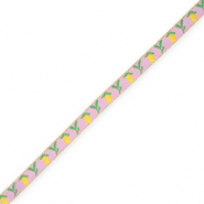 BY31&reg; Schmucktextband Lemon Orchid pink-yellow-green-gold