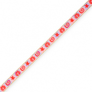 BY31&reg; Schmucktextband Sealife Light pink-powder blue-poppy red-gold