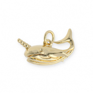 TQ Metall Brass Anhänger Narwhal Gold