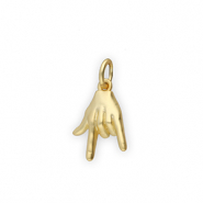 TQ Metall Brass Anhänger "I love you" Gold