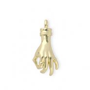 TQ Metall Brass Anhänger "OK" Gold