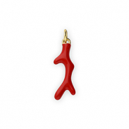 TQ Metall Brass Anh&auml;nger Coral Gold-red