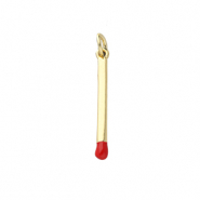 TQ Metall Brass Anh&auml;nger Matchstick Gold-red