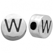 Metall DQ Perlen Buchstabe W Antik silber (Nickelfrei)