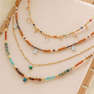 Inspirationsets So binden Sie Kristallglas-Anhänger in Halsketten ein