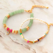 Inspirationsets Armbänder Inspiration mit  Natursteinperlen Rondell