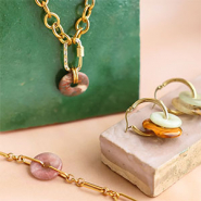 Inspirationsets Schicke Schmuckdesigns mit Natursteinanhänger Donut