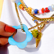 Inspirationsets Schillernder Schmuck mit farbenfrohe Perlmutt- und Polymerperlen