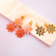 Inspirationsets Sommerliche Blumenohrringe aus Resin- und Edelstahlanhaengern